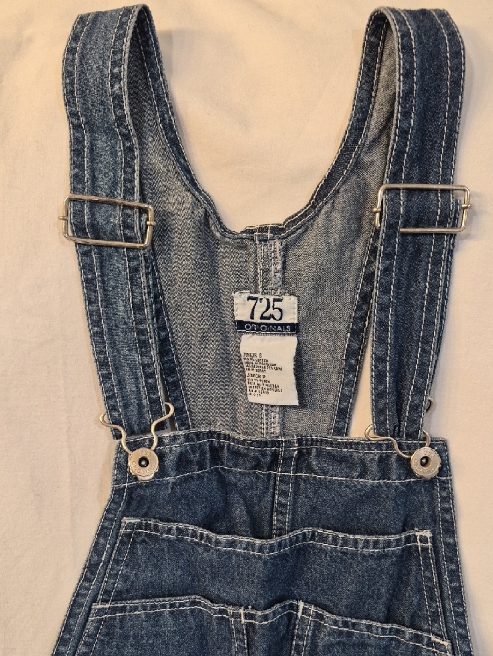 725 Originals Denim Overalls Romper Classic Blue Size Medium - Picture 2 of 8